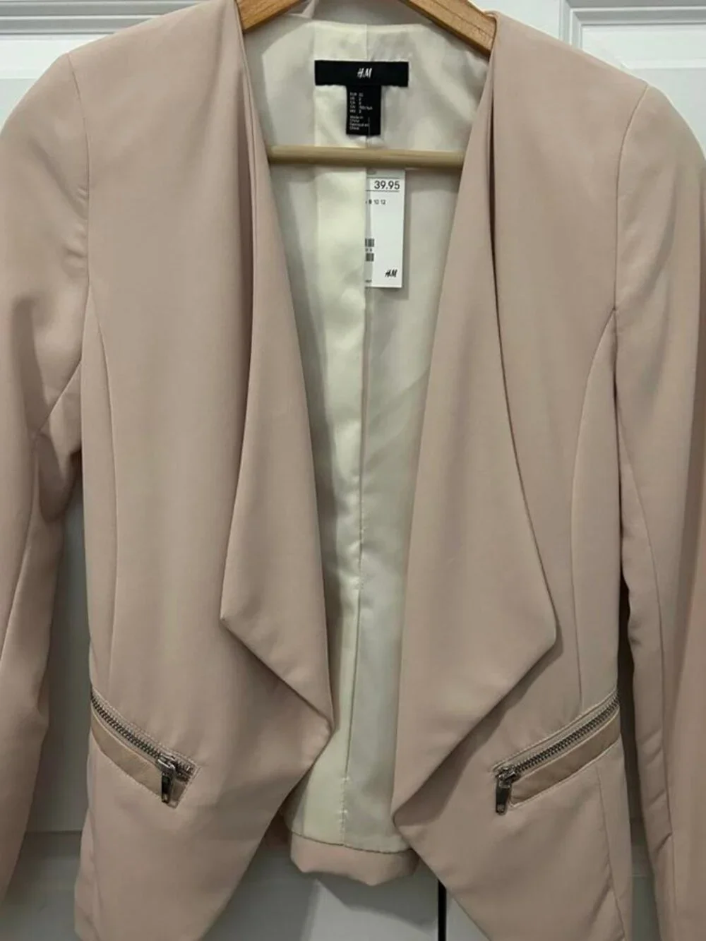 H&M Women's Pink and Cream Jacket